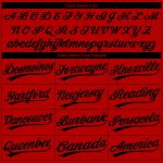 Personalized Red Black Two-Button Unisex Softball Jersey Team Custom Name and Number