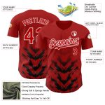 Personalized Red Black-White 3D Pattern Design Abstract Arrow Authentic Baseball Jersey Team Custom Name and Number