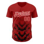Personalized Red Black-White 3D Pattern Design Abstract Arrow Authentic Baseball Jersey Team Custom Name and Number