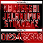 Personalized Red Black-White 3D Pattern Design Abstract Brush Stroke Performance T-Shirt Team Custom Name and Number
