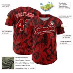 Personalized Red Black-White 3D Pattern Design Abstract Fluid Authentic Baseball Jersey Team Custom Name and Number