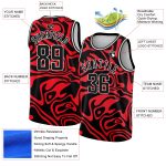 Personalized Red Black-White 3D Pattern Design Abstract Psychedelic Liquid Wave Authentic Basketball Jersey Team Custom Name and Number