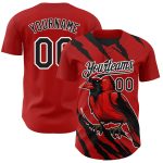 Personalized Red Black-White 3D Pattern Design Animal Cardinal Bird Authentic Baseball Jersey Team Custom Name and Number