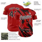 Personalized Red Black-White 3D Pattern Design Animal Cardinal Bird Authentic Baseball Jersey Team Custom Name and Number