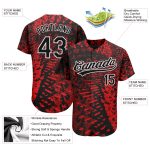 Personalized Red Black-White 3D Pattern Design Authentic Baseball Jersey Team Custom Name and Number
