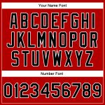 Personalized Red Black-White 3D Pattern Design Bomber Full-Snap Varsity Letterman Jacket