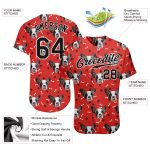 Personalized Red Black-White 3D Pattern Design Dogs Authentic Baseball Jersey Team Custom Name and Number