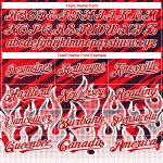 Personalized Red Black-White 3D Pattern Design Flame Authentic Baseball Jersey Team Custom Name and Number