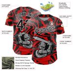 Personalized Red Black-White 3D Pattern Design Knight Hero Art Authentic Baseball Jersey