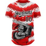 Personalized Red Black-White 3D Pattern Design Knight Hero Art Authentic Baseball Jersey Team Custom Name and Number