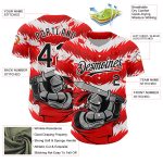 Personalized Red Black-White 3D Pattern Design Knight Hero Art Authentic Baseball Jersey Team Custom Name and Number