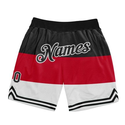 Personalized Red Black-White 3D Pattern Design Multicolor Authentic Basketball Shorts Team Custom Name and Number