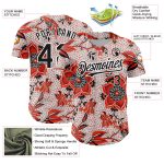 Personalized Red Black-White 3D Pattern Design Northeast China Big Flower Authentic Baseball Jersey Team Custom Name and Number