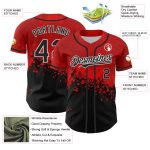 Personalized Red Black-White 3D Pattern Design Rave Splatter Authentic Baseball Jersey Team Custom Name and Number