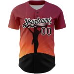 Personalized Red Black-White 3D Pattern Design Religion Cross Jesus Christ Good Friday Authentic Baseball Jersey Team Custom Name and Number