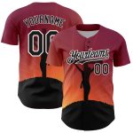 Personalized Red Black-White 3D Pattern Design Religion Cross Jesus Christ Good Friday Authentic Baseball Jersey Team Custom Name and Number