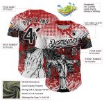 Personalized Red Black-White 3D Pattern Design Religion Jesus Christ Authentic Baseball Jersey Team Custom Name and Number