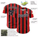 Personalized Red Black-White 3D Pattern Design Stripe Authentic Baseball Jersey Team Custom Name and Number