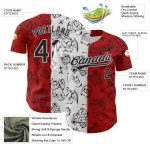 Personalized Red Black-White 3D Pattern Halloween Authentic Baseball Jersey Team Custom Name and Number