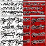 Personalized Red Black-White 3D Pattern Halloween Authentic Baseball Jersey Team Custom Name and Number