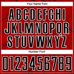 Personalized Red Black-White Abstract Fluid Sublimation Soccer Uniform Jersey Team Custom Name and Number