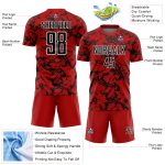 Personalized Red Black-White Abstract Fluid Sublimation Soccer Uniform Jersey
