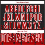 Personalized Red Black-White Abstract Fluid Wave Sublimation Soccer Uniform Jersey Team Custom Name and Number