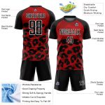 Personalized Red Black-White Animal Print Sublimation Soccer Uniform Jersey Team Custom Name and Number