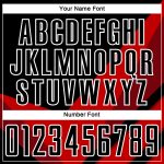 Personalized Red Black-White Arrow Shapes Sublimation Soccer Uniform Jersey Team Custom Name and Number
