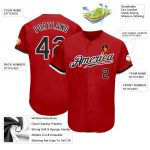 Personalized Red Black-White Authentic Baseball Jersey