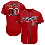 Personalized Red Black-White Authentic Baseball Jersey Team Custom Name and Number