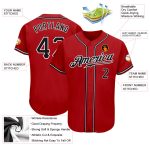Personalized Red Black-White Authentic Baseball Jersey Team Custom Name and Number