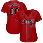 Personalized Red Black-White Authentic Baseball Jersey Team Custom Name and Number