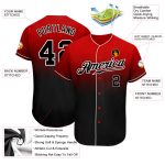 Personalized Red Black-White Authentic Fade Fashion Baseball Jersey Team Custom Name and Number