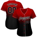 Personalized Red Black-White Authentic Fade Fashion Baseball Jersey Team Custom Name and Number
