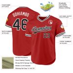 Personalized Red Black-White Authentic Throwback Baseball Jersey Team Custom Name and Number