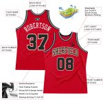 Personalized Red Black-White Authentic Throwback Basketball Jersey