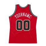Personalized Red Black-White Authentic Throwback Basketball Jersey