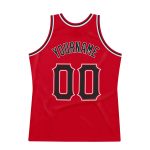 Personalized Red Black-White Authentic Throwback Basketball Jersey Team Custom Name and Number
