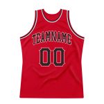 Personalized Red Black-White Authentic Throwback Basketball Jersey Team Custom Name and Number