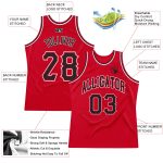 Personalized Red Black-White Authentic Throwback Basketball Jersey Team Custom Name and Number