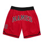 Personalized Red Black-White Authentic Throwback Basketball Shorts