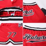 Personalized Red Black-White Authentic Throwback Basketball Shorts Team Custom Name and Number 6796