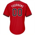 Personalized Red Black-White Authentic Throwback Rib-Knit Baseball Jersey Shirt Team Custom Name and Number