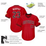 Personalized Red Black-White Authentic Throwback Rib-Knit Baseball Jersey Shirt Team Custom Name and Number