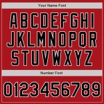 Personalized Red Black-White Bomber Full-Snap Varsity Letterman Jacket