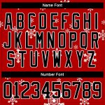 Personalized Red Black-White Christmas Snowman 3D Hockey Lace Neck Jersey Team Custom Name and Number 8897
