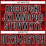 Personalized Red Black-White Geometric Pattern Sublimation Soccer Uniform Jersey Team Custom Name and Number