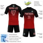 Personalized Red Black-White Geometric Shape Sublimation Volleyball Uniform Jersey Team Custom Name and Number