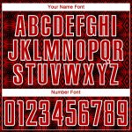Personalized Red Black-White Geometric Shapes Sublimation Soccer Uniform Jersey Team Custom Name and Number